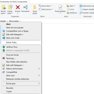 Extrair arquivos ZIP no Windows