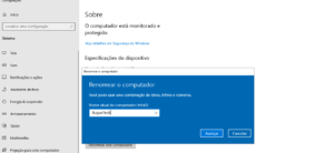 Como renomear computador no Windows 10