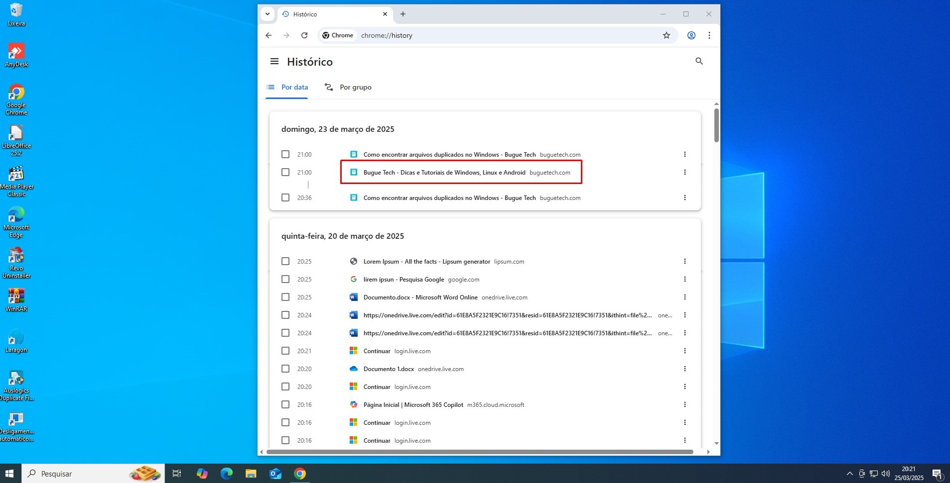 Recuperar guias fechadas no Google Chrome