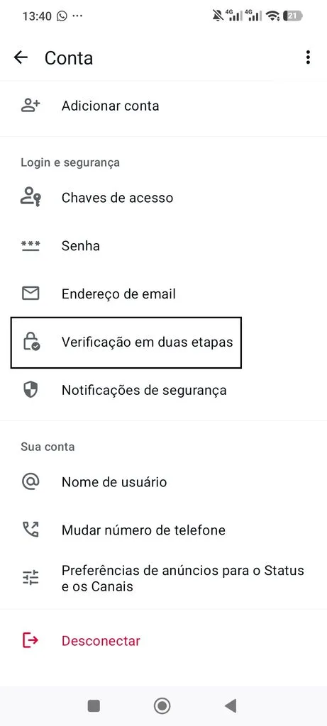 Segurança para WhatsApp